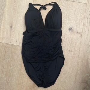La Blanca black padded twist back bathing suit